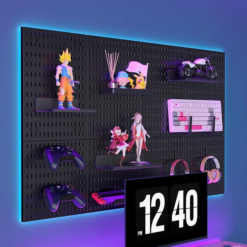 Painel Organizador de Parede Pegboard para Teclado e Mouse