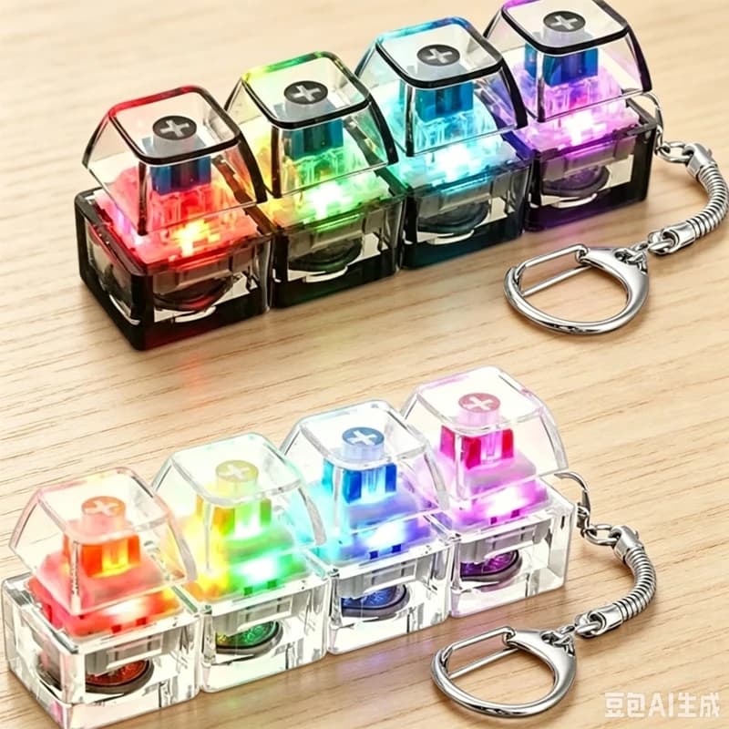 Chaveiro Clicker Anti-Estresse com Luz LED para Adultos e Crianças