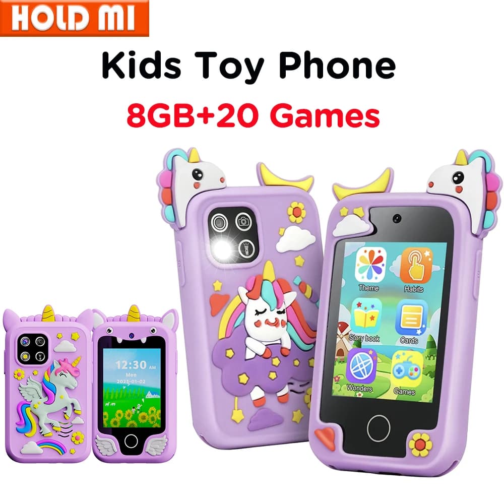 Telefone inteligente infantil com 8GB, 20 jogos e câmera dupla