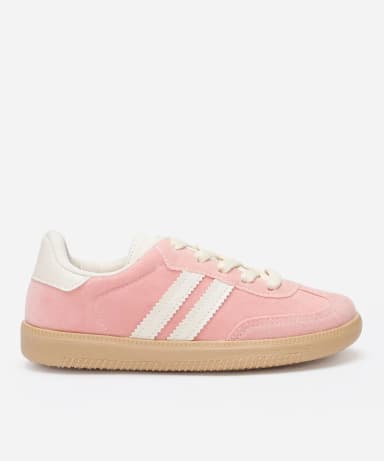 tênis bossa infantil com recortes bicolor rosa