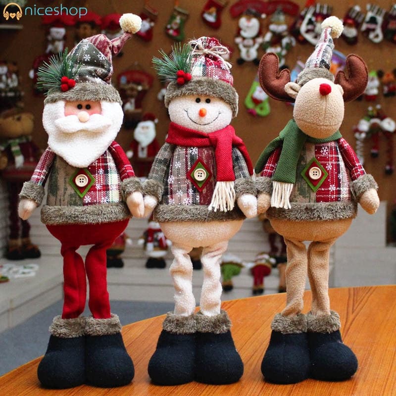 Conjunto Grande De Enfeites De Natal / Papai Noel / Boneco De Neve / Alce Para Decoração De Casa / Janela