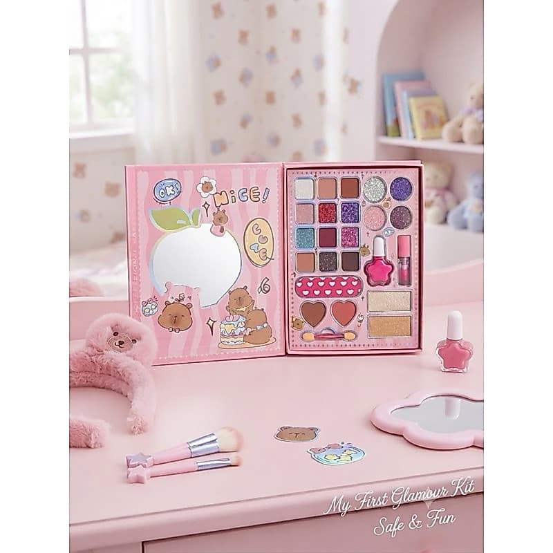 Kit de Maquiagem Infantil com sombra batom gloss brinquedo presente menina