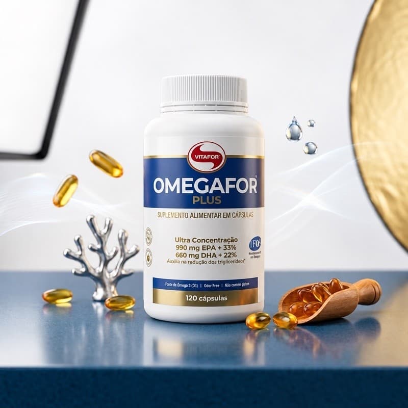 Kit Omegafor Plus 120 Cápsulas, Omega 3 de Alta Concentração