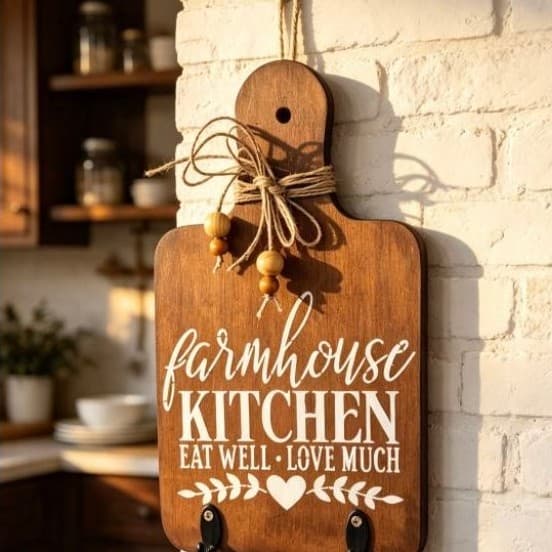 Placa Decorativa Farmhouse Tábua Rústica Welcome Cozinha
