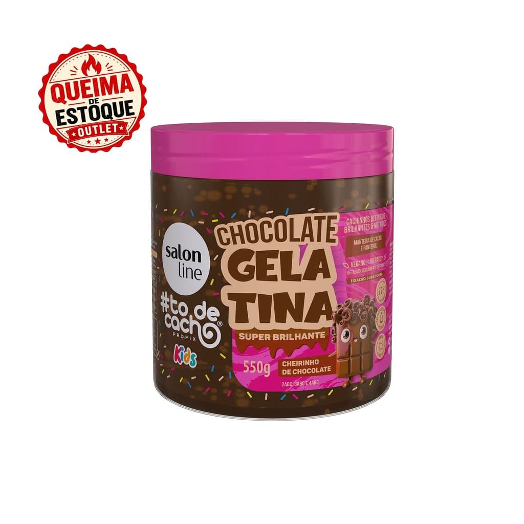 Gelatina Chocolate #todecacho Kids Super Brilhante 550g