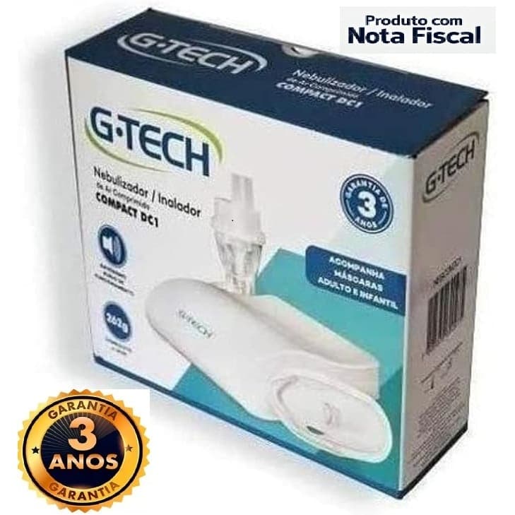 Inalador E Nebulizador Compressor De Ar Comprimido DC1 G-Tech Infantil Adulto - Com Nota fiscal