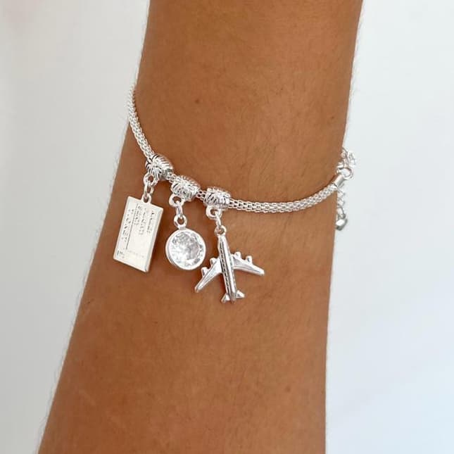 Pulseira patuá travel banhada a prata 925