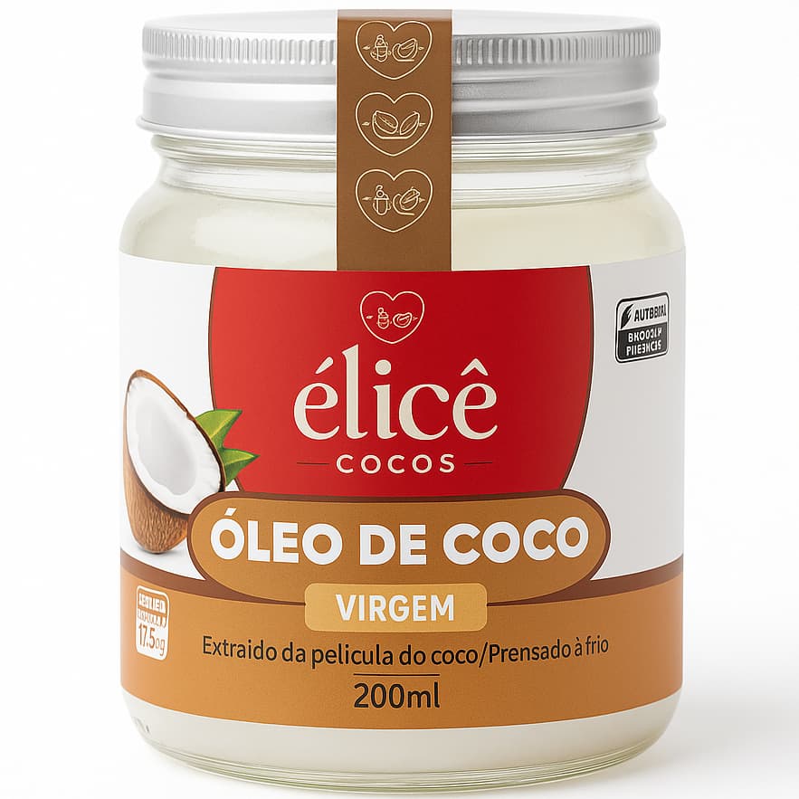 Óleo de Coco Virgem - 200ml - Élicê Coco