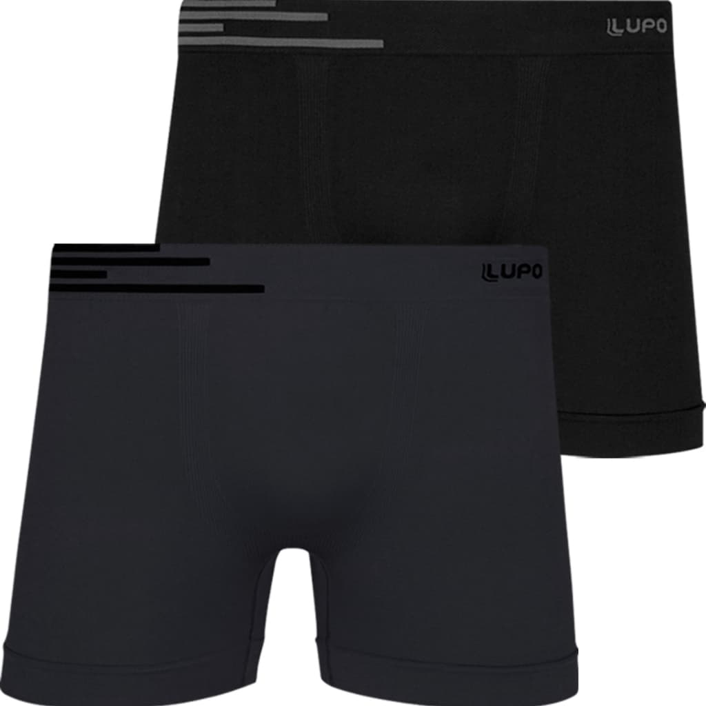Kit 2 Cuecas Boxer Lupo Poliamida Sem Costura Respirável Confortável Cueca Masculina Original Adulto