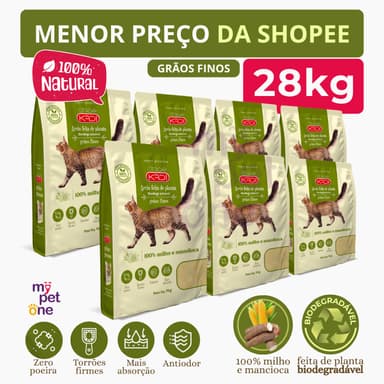Kits Areia Biodegradável Kadi 4 Kg Grãos Finos para Gatos