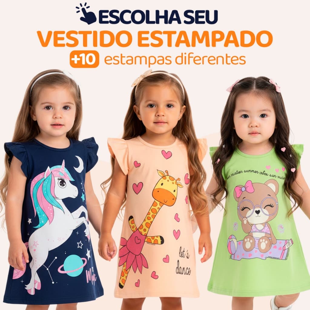 Escolha Seu Vestido De Bebê Menina Verão Estampado Fofo Vestido Infantil Menina de Algodão Tamanho 1 ao 10 l05