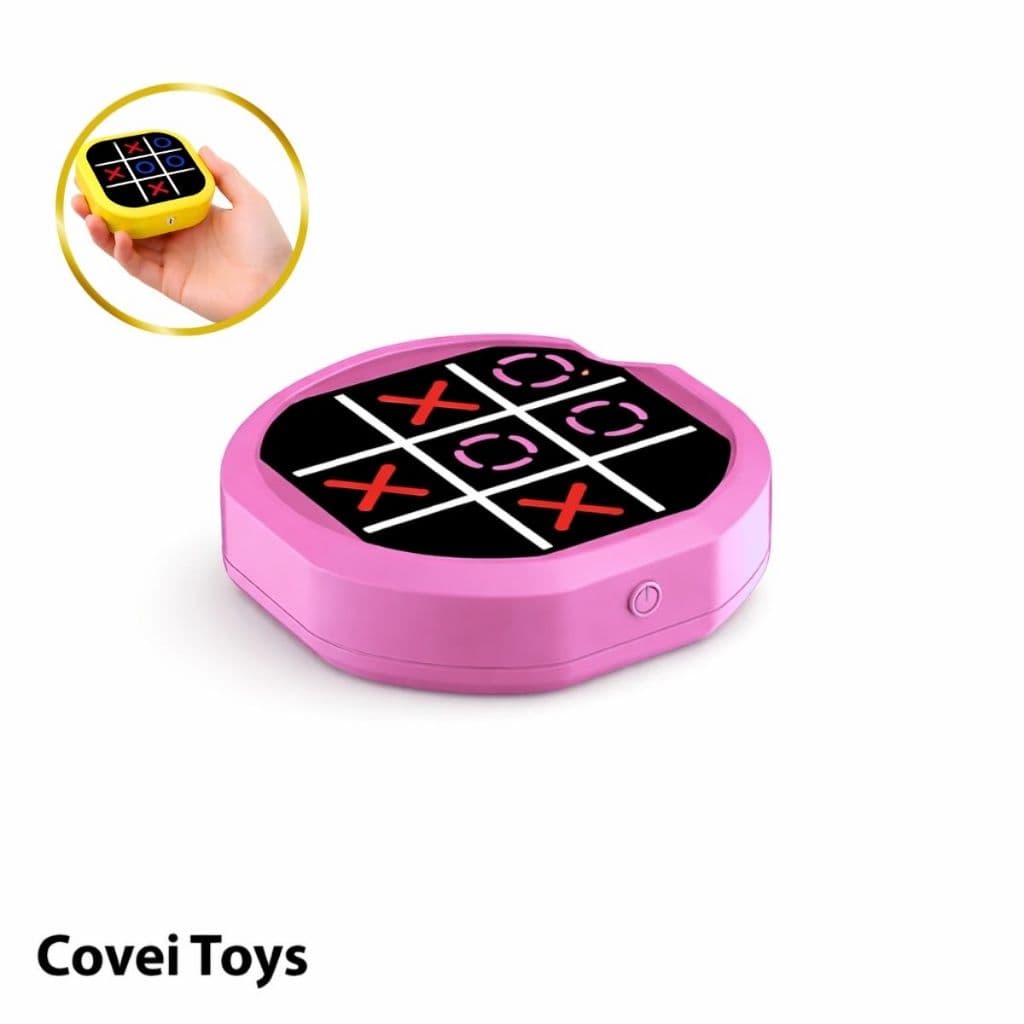 Brinquedo Jogo da Velha Eletrônico Estimulo Infantil Usb Luzes e Som Rosa Covei Toys