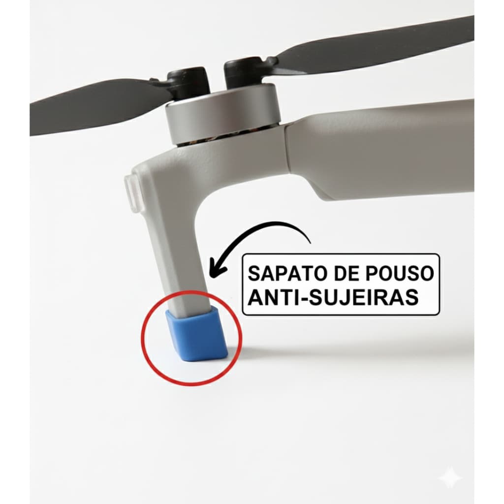 Kit 2 Protetores Trem de Pouso para Drone DJI Mini 3 Anti-Sujeira Resistente Lavavel 1 Par Coloridos