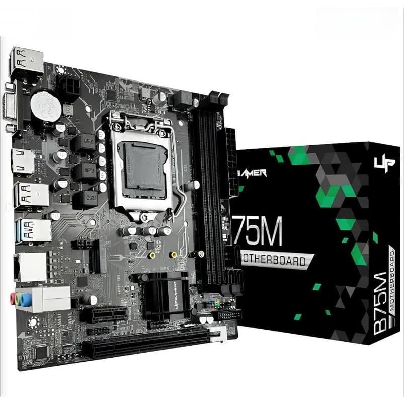Placa Mãe Gamer LGA 1155 B75M / H61M UpGamer DDR3 16GB M.2 NVMe HDMI Intel i3 i5 i7 para Computadores de Jogos
