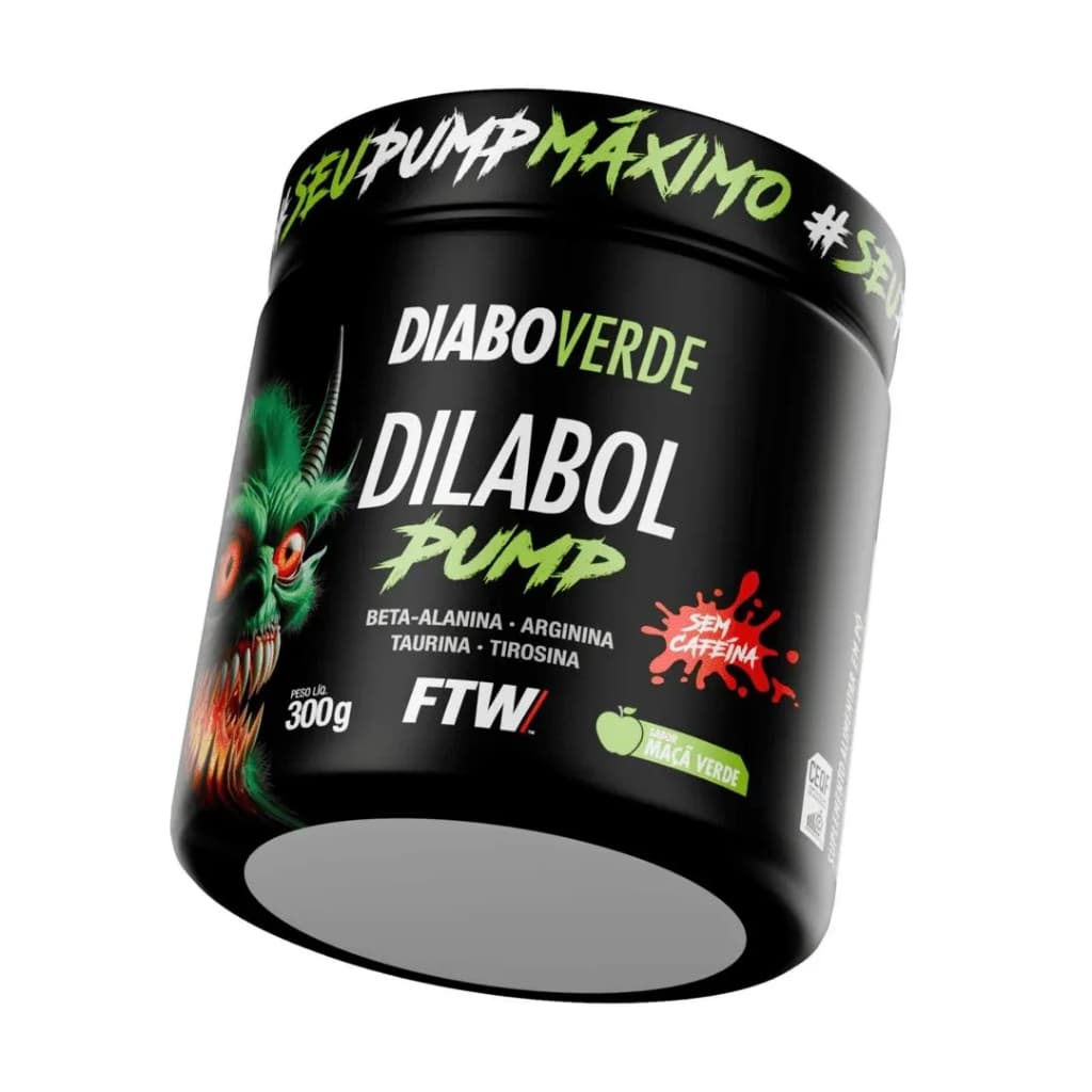 Pré Treino Dilabol Pump Pote 300g Pré Treino Sem Cafeína - FTW