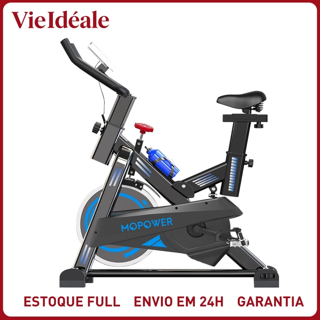 Bicicleta Spinning Profissional 15kg Roda Inércia - Suporta 150kg | Display Digital | Silenciosa | Altura Ajustável