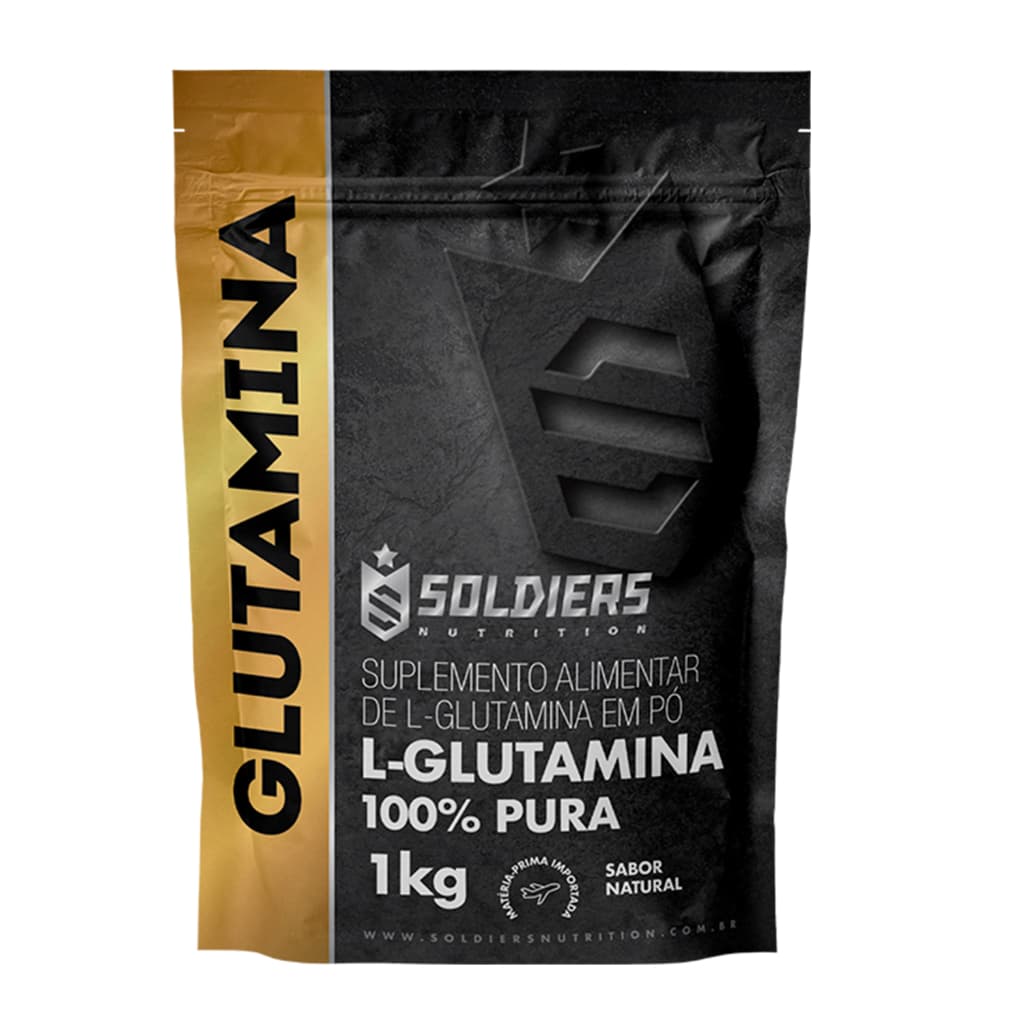 L-Glutamina Suplemento Nutricional 100% Pura e Importada - Soldiers Nutrition Aminoácido Recuperação Muscular