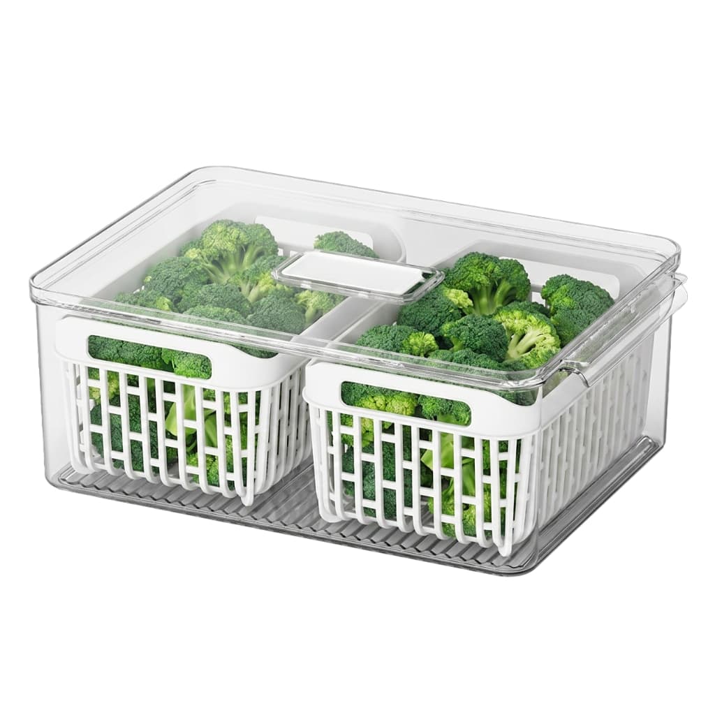 Organizador de Geladeira com 2 Cestos 6,7 Litros Coza Dry Cristal