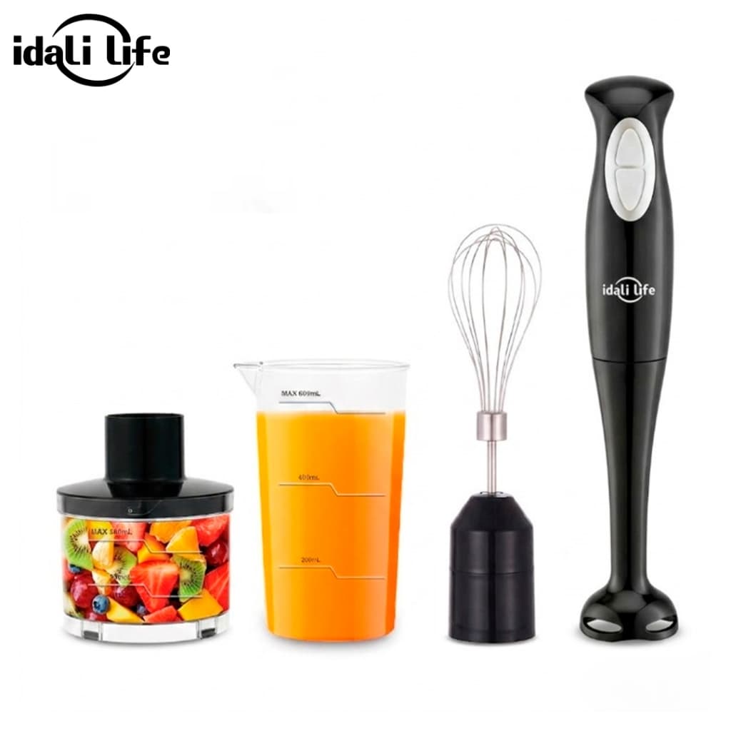 Mixer de Mão 3 em 1 300W 127v Inox com Batedor de Ovos Triturador Misturador IDALI LIFE
