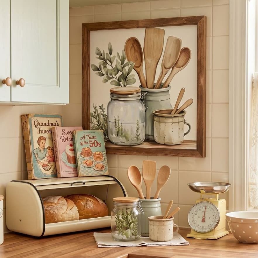 Quadro Placa Decorativa Utensílios Cozinhas Moderna Aquarela Arte Casa Sala MDF Vinil Alta Qualidade