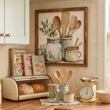 Quadro Placa Decorativa Utensílios Cozinhas Moderna Aquarela Arte Casa Sala MDF Vinil Alta Qualidade