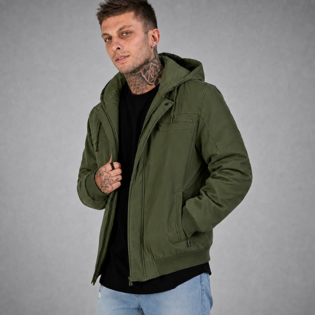 Jaqueta Masculino Sarja Forrada Casaco Blusa Grossa Inverno