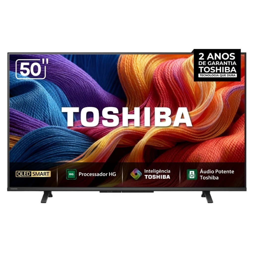 Smart Tv Toshiba 50" Qled Full Hd 60hz Vidaa com Wi-fi Dual Band e Bluetooth 50V45SS Bivolt