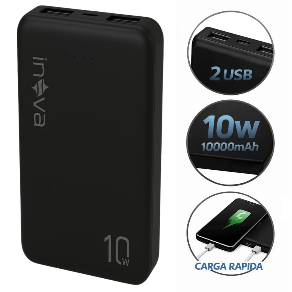 Power Bank 10000mAh Carregador Portátil para Celular Original Inova