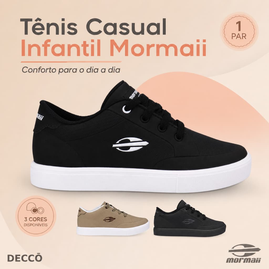 Tênis Infantil Mormaii Urban Free Casual Antiderrapante Calce Fácil Confortável