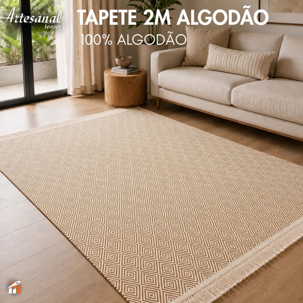 Tapete 100% Algodão 1,40x2,00 Sala Quarto Escritório Grosso
