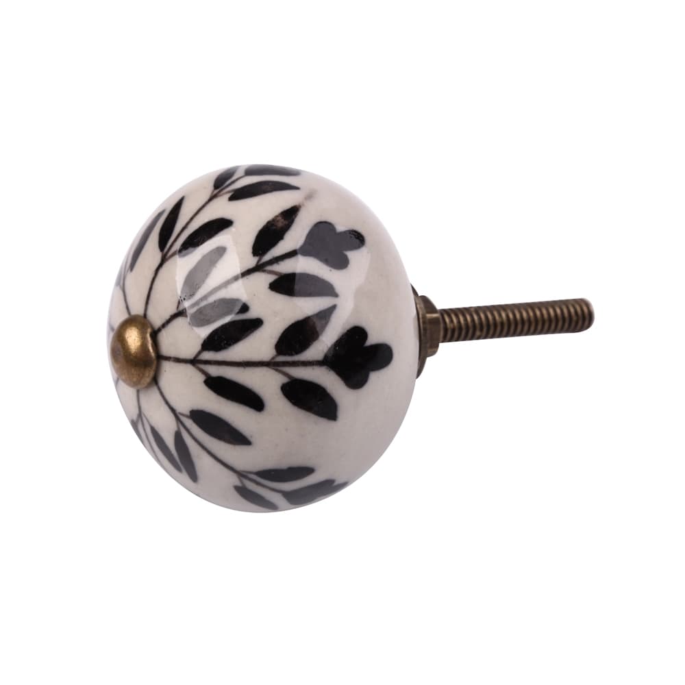 Puxador Folhagem Vintage Cerâmica Decorativo Luxo Gaveta Fácil Instalação Ambiente Rústico