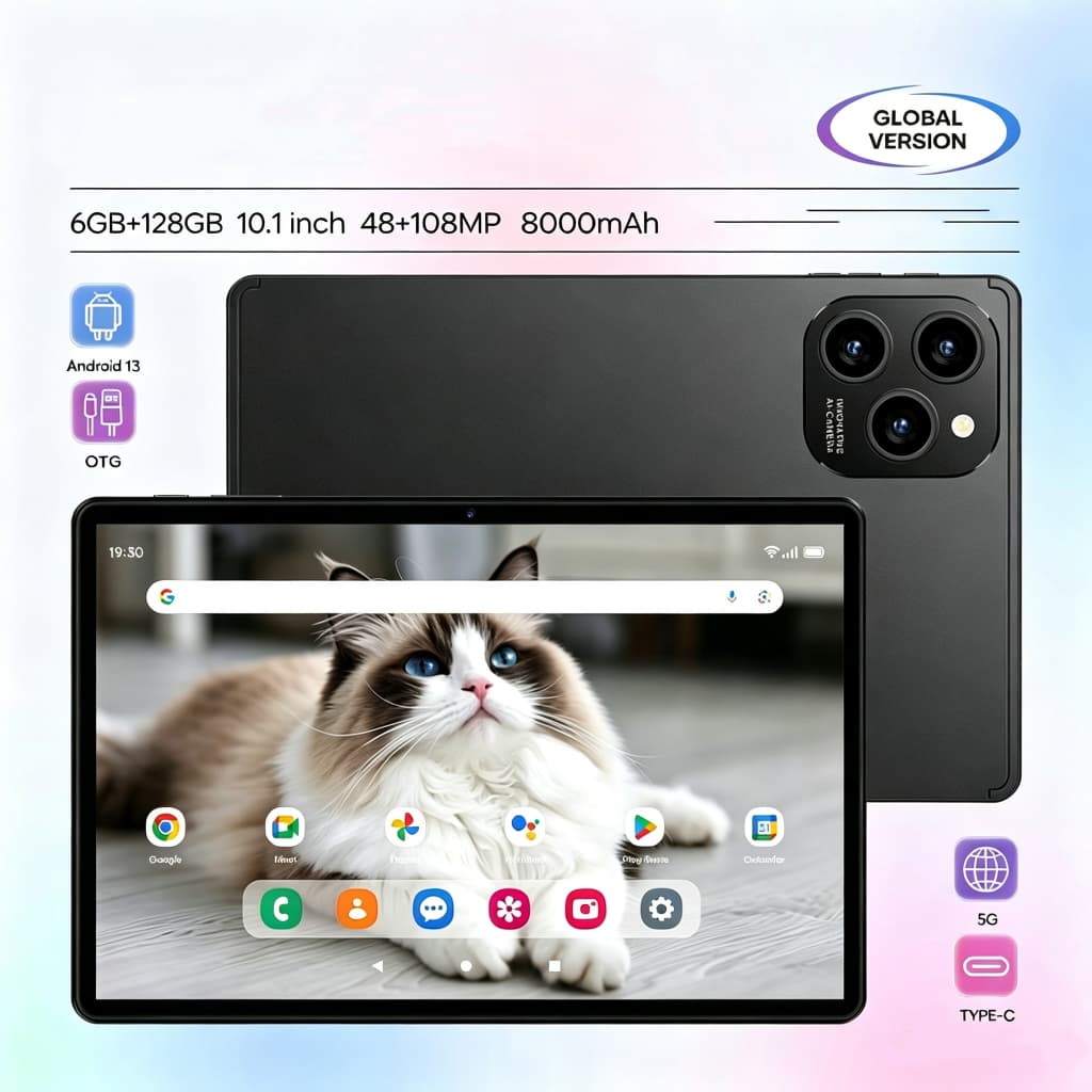 Tablet 15 Pro Max 10.1 6GB+128GB Android WiFi Teclado Mouse Caneta Bluetooth Capa FHD IPS CLICK TECH