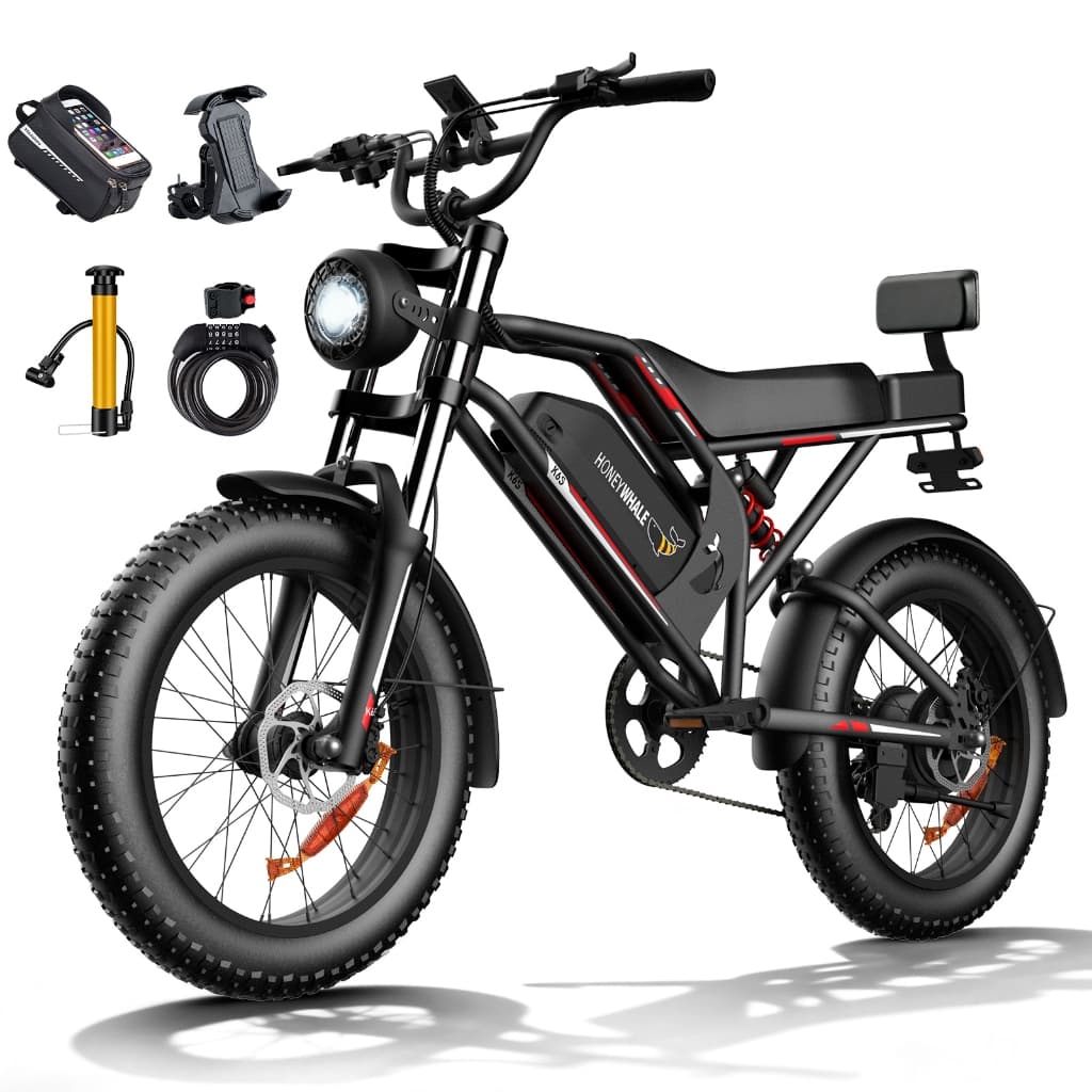 Bicicleta Elétrica Honeywhale K6S de 1000W com Aro 20, 15.6Ah e Freios Hidráulicos