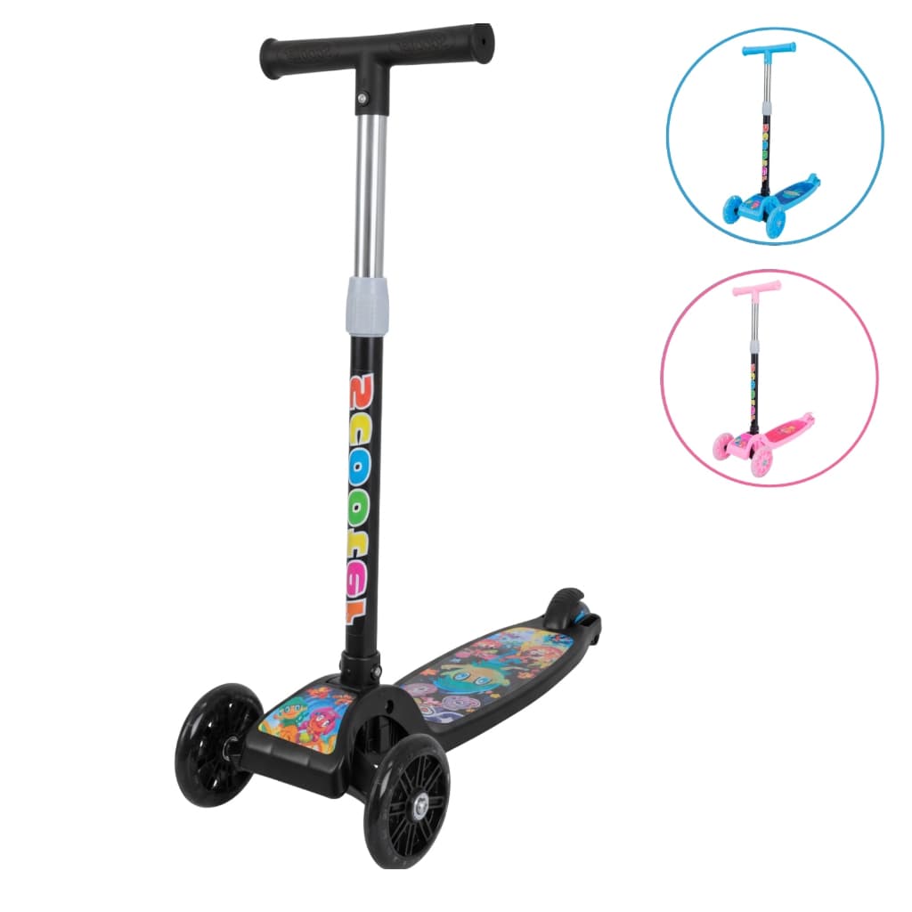 Patinete infantil 3 rodas com led ajustável scooter dobrável menino menina