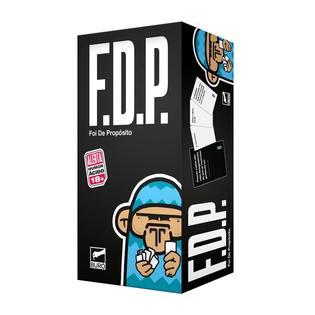 JOGO DE CARTAS HUMOR NEGRO BARALHO ADULTO F.D.P. FOI DE PROPÓSITO BURÓ