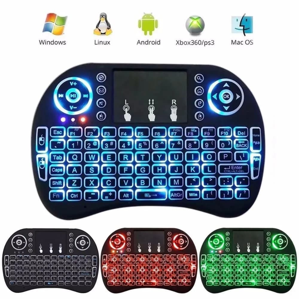 Mini Teclado Controle Sem Fio Para Smart Tv Pc