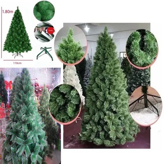 Arvore De Natal Pinheiro 2,10 Metros 566 Galhos Verde / Nevada C/ Neve e Branca Modelo Luxo 1,80m
