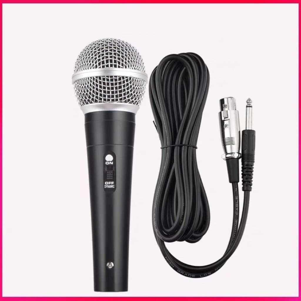 Microfone Profissional Com Cabo M-58 Sm58 5 Metros Fios Chave Liga Desliga Saída P10 Envio Imediato