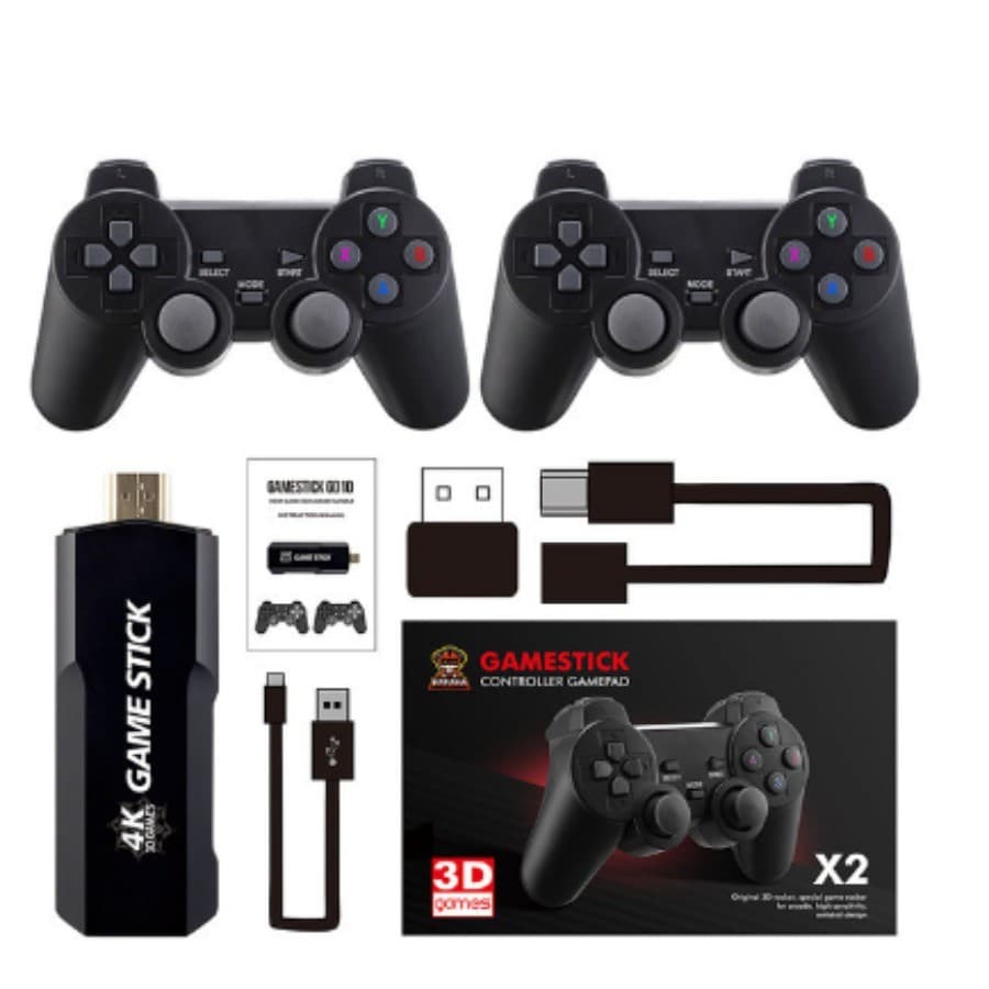 Vídeo Game Stick 30Mil Jogos Console 2 Controles Portátil Retrô Antigo Sem Fio 64GB Envio Imediato