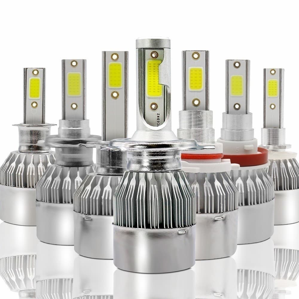 Par de Lâmpadas C6 Super Led 6000K H1 H3 H4 H7 H11 H13 H16 H27 HB3 HB4 12V a 24V Jorge