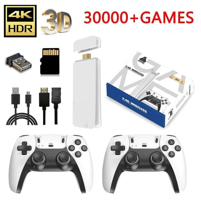 2025 Novo Videogame Stick M15 Pro 4k 64gb Hdmi Com 2 Controles Sem Fio + 2000 Jogos