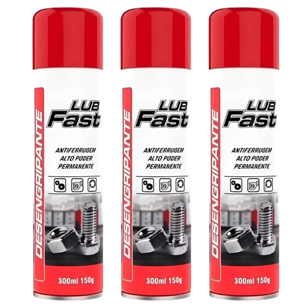 Kit 03 Lubrificantes Antiferrugem Desengripante Lub Fast