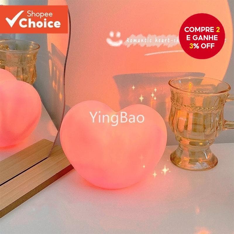 Lâmpada De Mesa Criativa Love Heart Night Light Desk Romântica De Casamento Para Decoração De Quarto Com Bateria Grátis