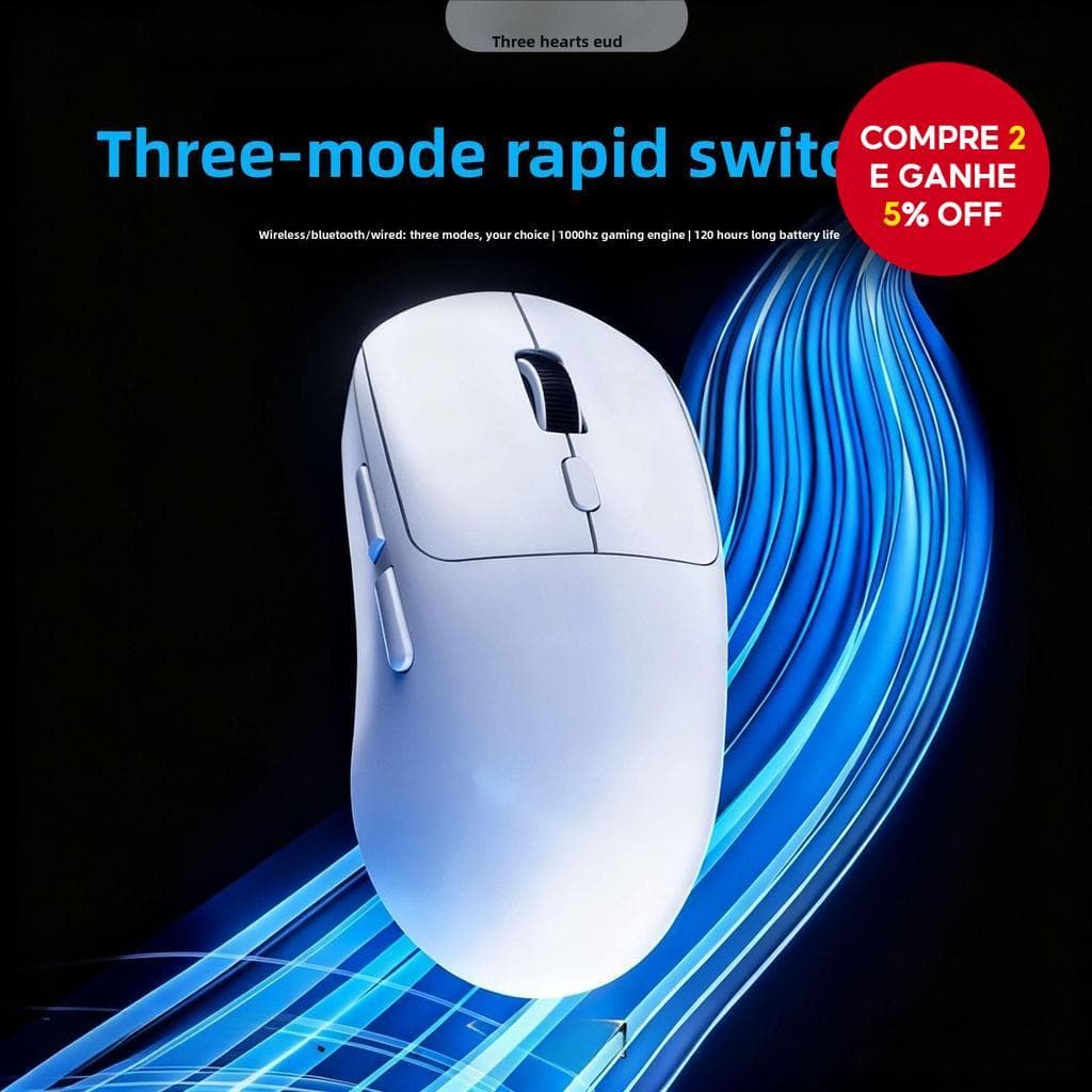Mouse de jogos Bluetooth de três modos silencioso de escritório multicolorido e mouse pad