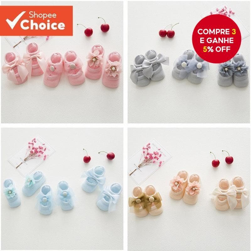 Conjunto De Meias Para Bebês Meninas , 3 Pares De Renda Infantil De Algodão 0-12 Meses , Rosa , Cáqui , Itens Essenciais