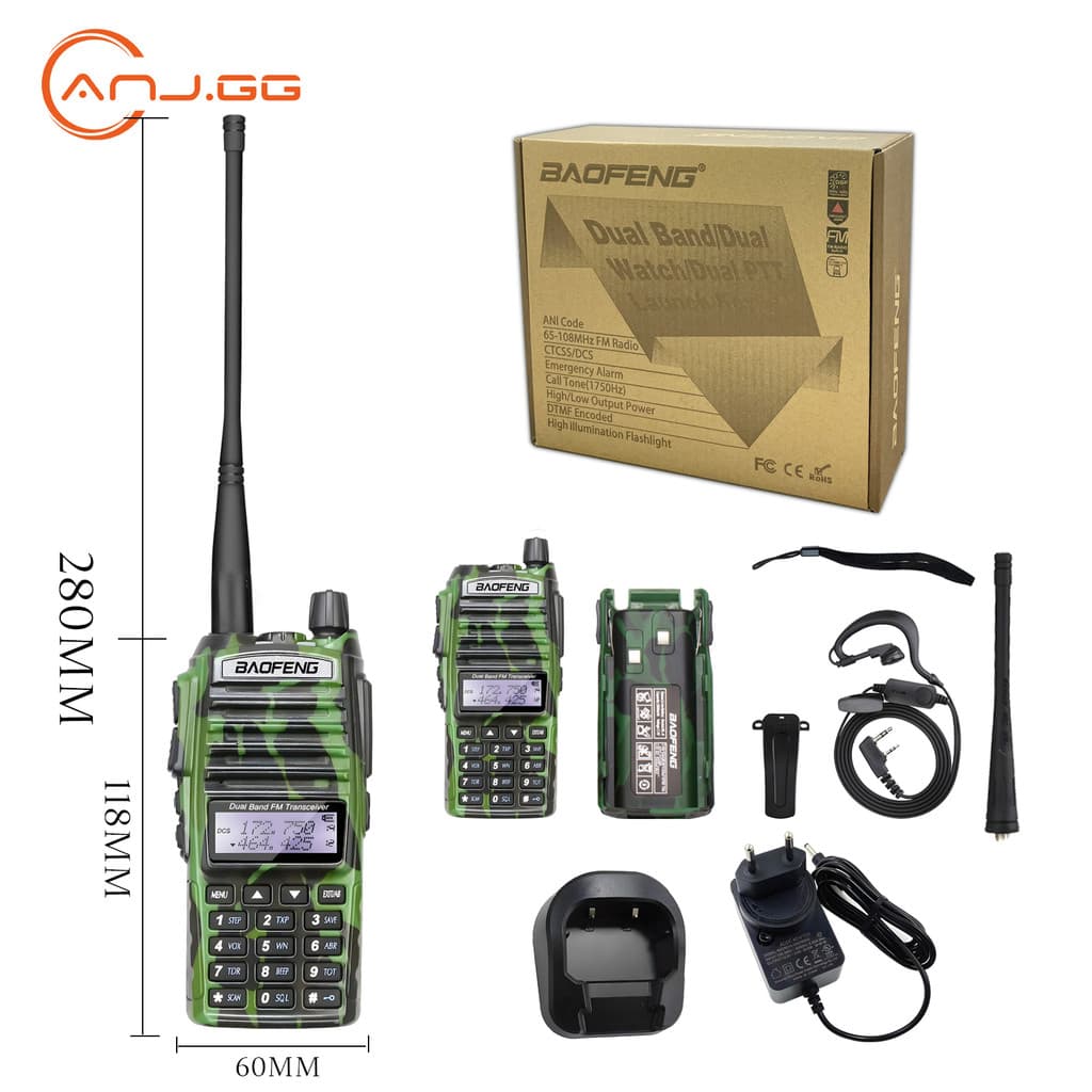 Rádios Comunicador Profissional 128 Canais 20km Alcance 2800mAh, Lanterna FM à Prova Queda e Poeira