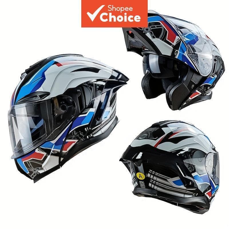 Capacete Modular Flip Up Com Viseira Dupla , Equipamento De Proteção Para Scooter Facial Completo Certificação DOT