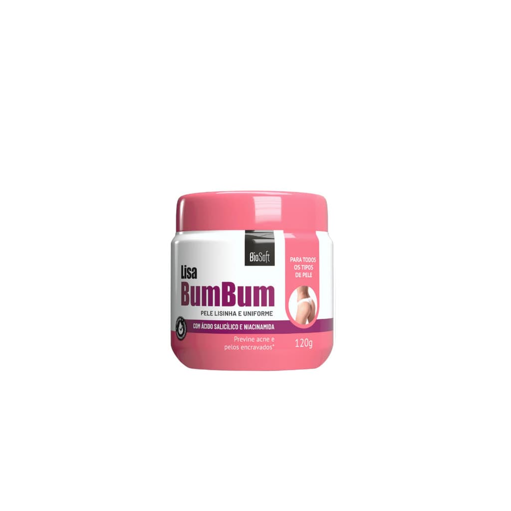 BioSoft Lisa ​BumBum com Ácido Salicílico para complementar sua rotina de beleza.
