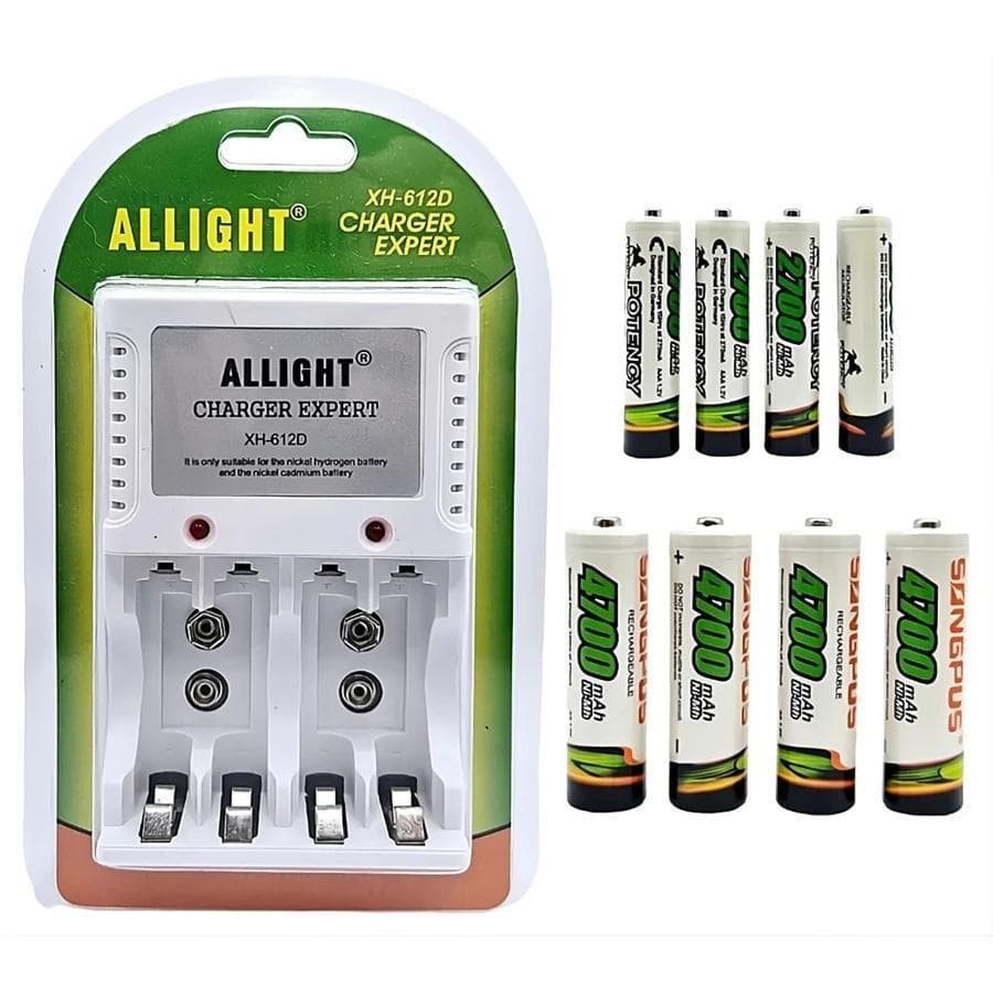 Kit Carregador de Pilhas AA AAA Bateria 9V Bivolt Imperio