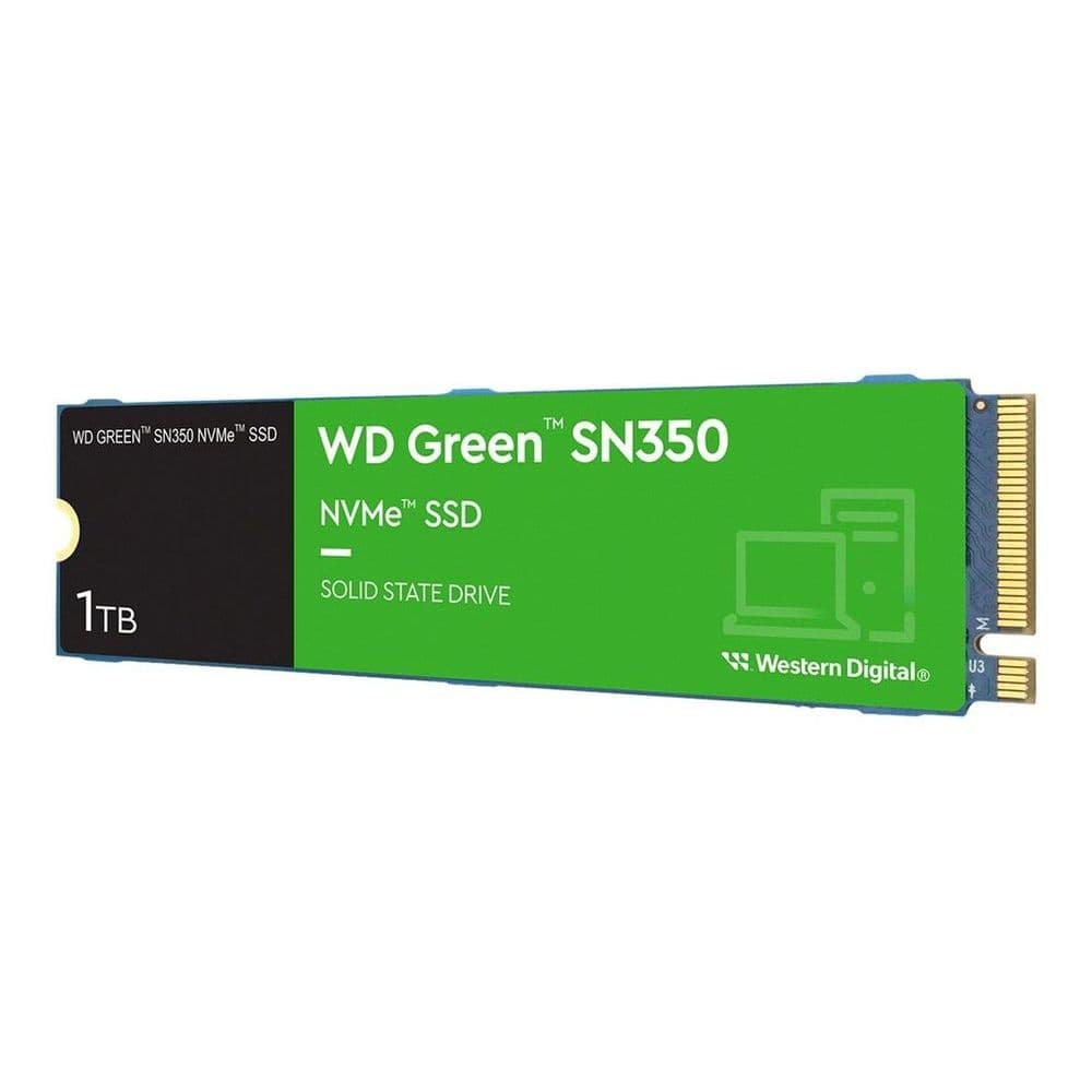 SSD M.2 NVMe 1TB Western Digital WD Green SN350 Velocidade de Leitura/Gravação até 2400/1850MB/s Gen3x4 WDS100T2G0C